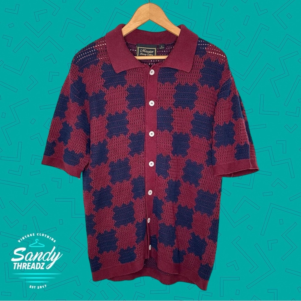 Massive Luxury Knitted Button Down Polo Shirt - Picture 3 of 7
